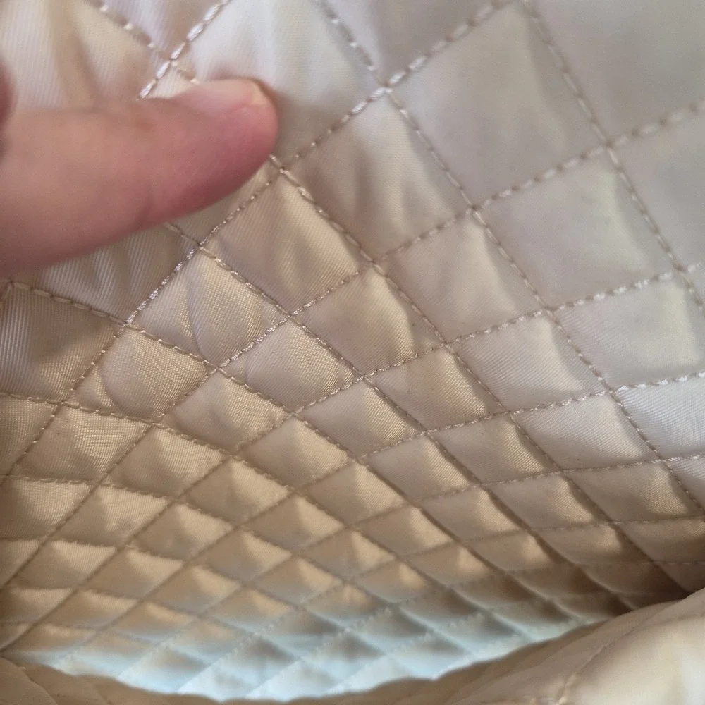 Lovevook Lap Top Bag,Women Quilted Tote Bag Ivory, 15.6